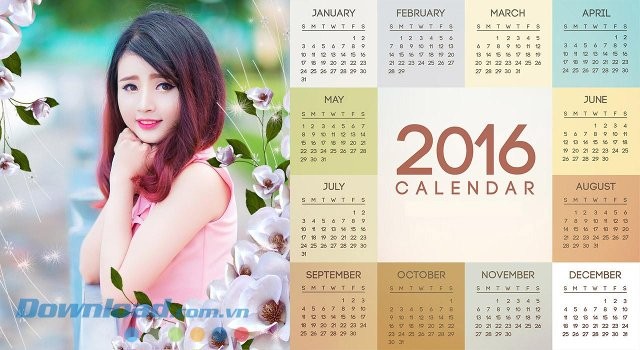 Tải ứng dụng lịch Calendar Frames 2016 về máy