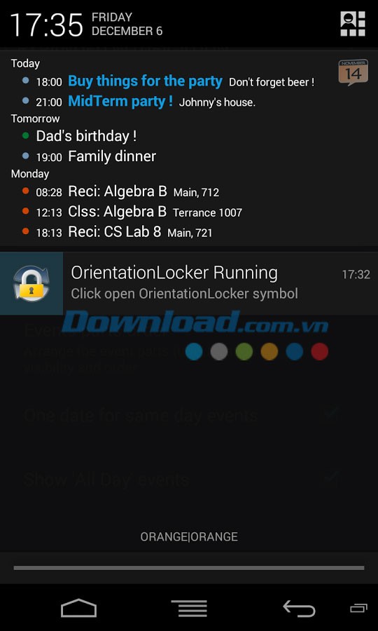 Calendar Status for Android