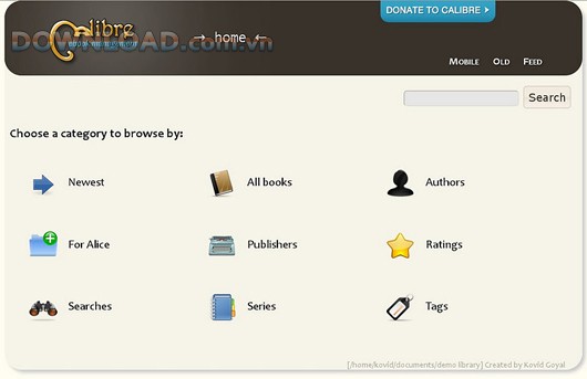 Calibre quản lý bộ sưu tập các e-book cho bạn