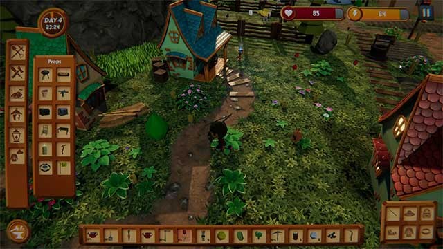 Bạn có thể thêm các vật phẩm, cấu trúc, thực vật và động vật để tùy chỉnh nông trại