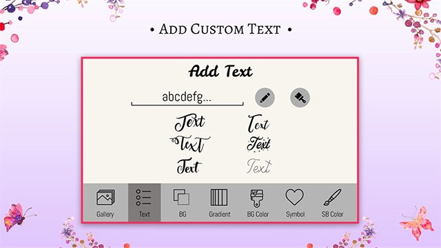 Tùy chỉnh font, kích cỡ... trong Calligraphy Name