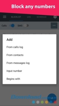 Calls Blacklist Pro cho Android chặn số liên lạc