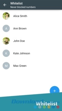 Calls Blacklist Pro cho Android lọc danh sách trắng