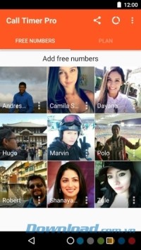 Call Timer Pro cho Android thêm số điện thoại miễn phí