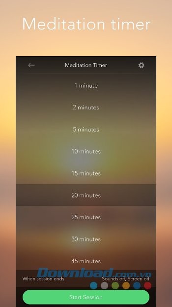 Thiết lập thời gian muốn thư giãn với Calm