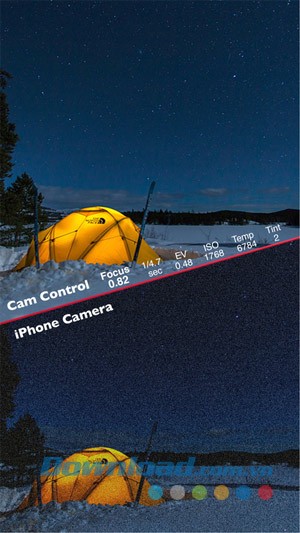 sự khác biệt khi chụp ảnh bằng Cam Control cho iOS