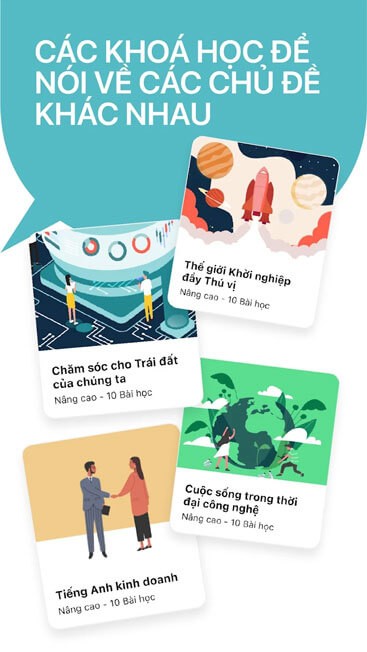 Các khóa học với nhiều chủ đề