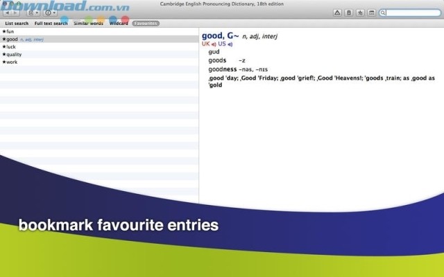 Đánh dấu các từ yêu thích để dễ dàng xem lại