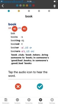 Chỉ có phát âm, không có định nghĩa của từ