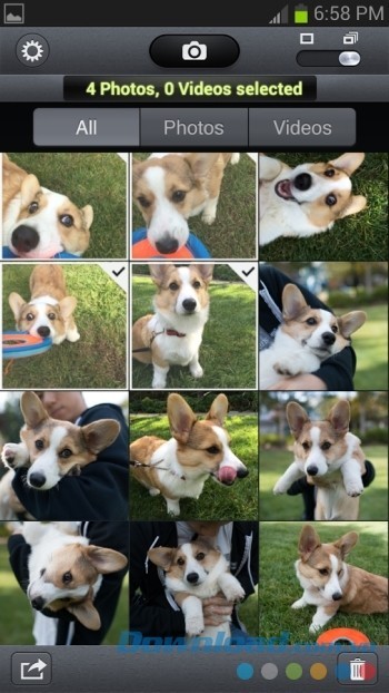 Chọn ảnh và video được sắp xếp trên khung dạng lưới