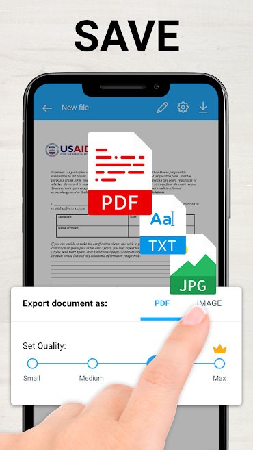 Lưu ảnh scan ở dạng file ảnh hoặc PDF