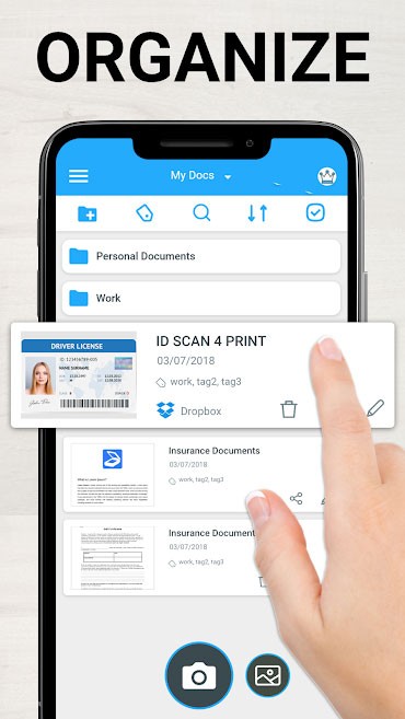 Tap Scanner giúp tổ chức, quản lý file thông minh