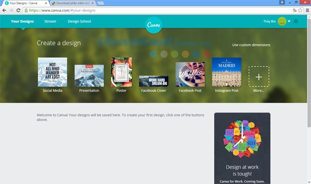 Các dịch vụ thiết kế của Canva