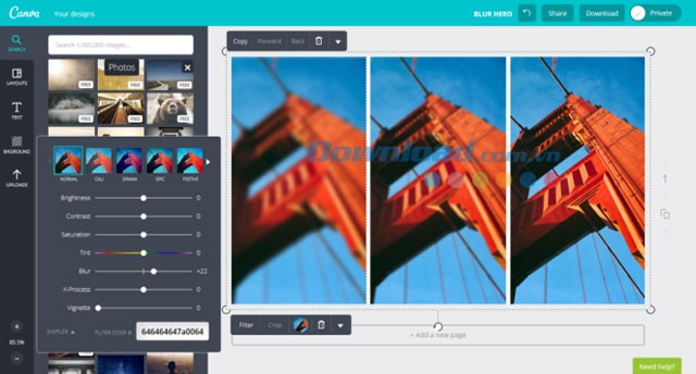 Tạo các nét mờ cho ảnh dễ dàng trên Canva