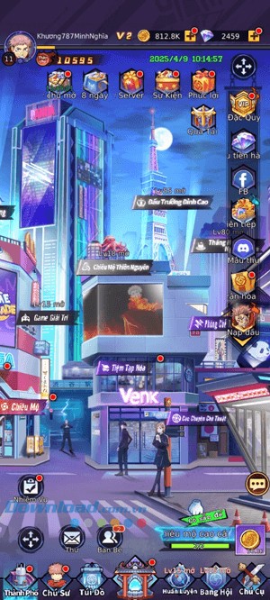 Giao diện chính của game Cao Đẳng Thuật Sư