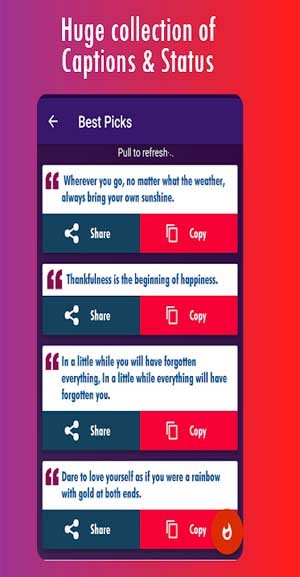 Captions for Photos cung cấp một bộ sưu tập chú thích và trạng thái khổng lồ