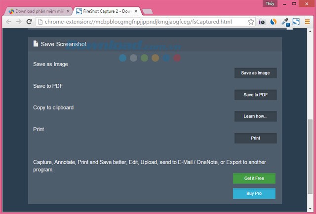 Các tùy chọn lưu ảnh