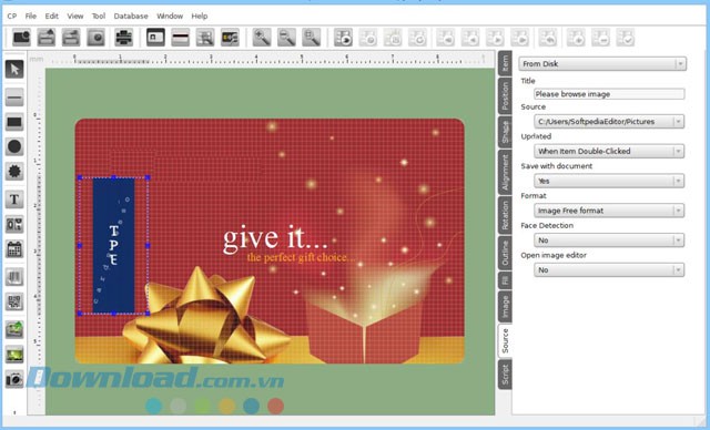 Giao diện phần mềm thiết kế thẻ CardPresso