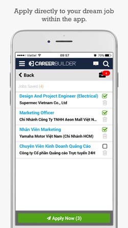 Ứng tuyển trực tiếp trong ứng dụng