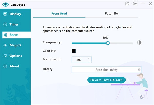 Chế độ tập trung Focus Read giúp cải thiện hiệu suất làm việc