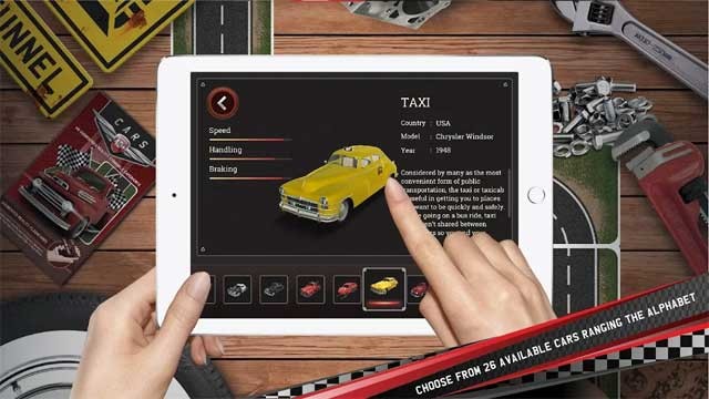 Cars 4D+ có 26 loại xe được xếp theo bảng chữ cái Alphabet