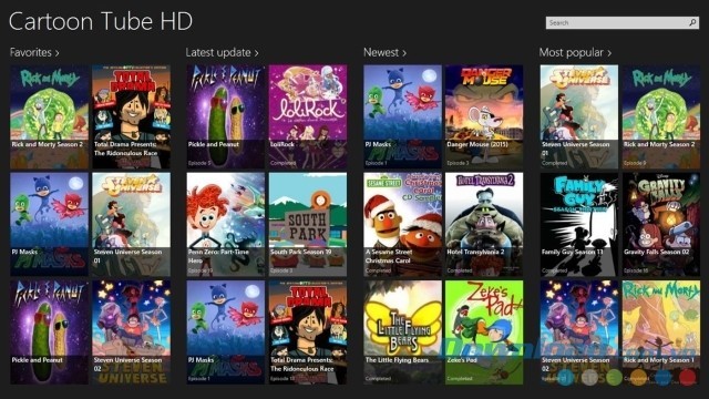 Cartoon Tube HD ứng dụng xem phim hoạt hình hấp dẫn cho Windows