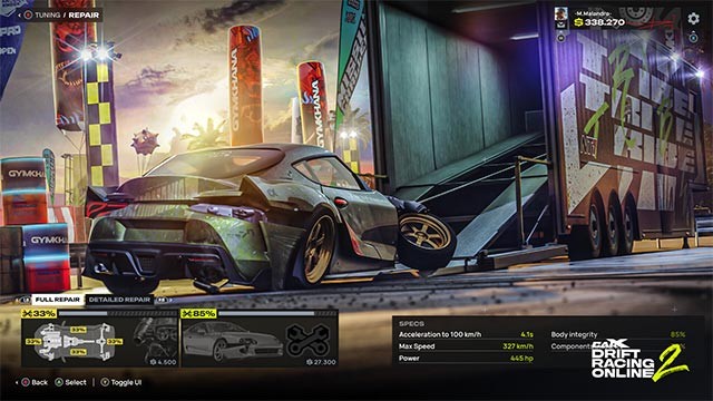 Tùy chỉnh xe đua toàn diện cho trải nghiệm drift cực chất