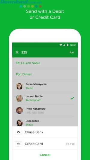 Gửi bằng thẻ ghi nợ hoặc thẻ tín dụng