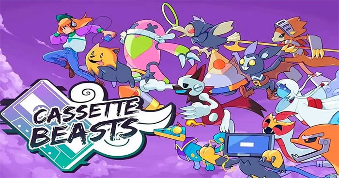 Chiến đấu với các quái vật khác nhau trong game Cassette Beasts