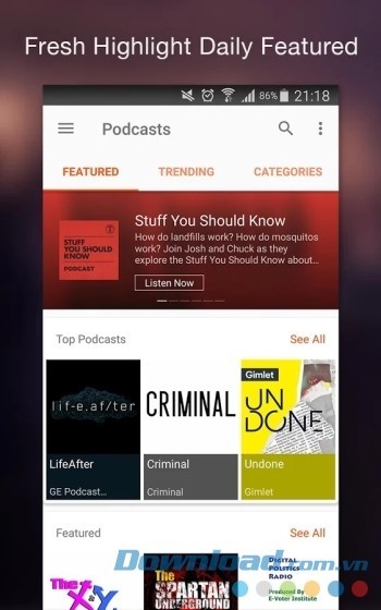 Thưởng thức các nội dung mới mỗi ngày trên CastBox