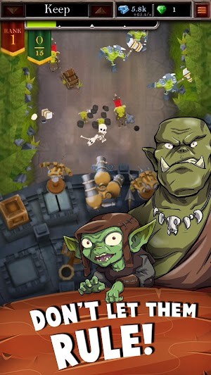 Chống lại làn sóng tấn công không ngừng của lũ Orc, yêu tinh trong game Castle Fusion