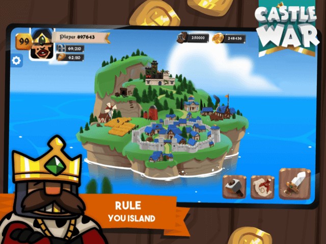 Thống trị hòn đảo của bạn và tấn công lâu đài kẻ thù trong game Castle War