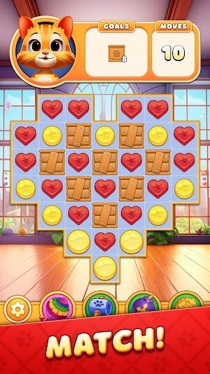 Cat Crunch yêu cầu bạn ghép các item theo cơ chế match-3