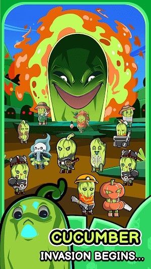 Đối phó với cuộc xâm lăng của dưa chuột trong game Cats VS Cucumbers