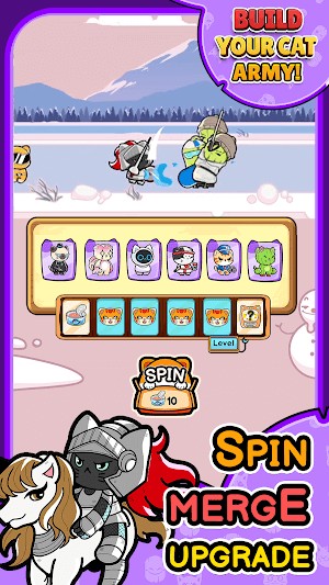 Quay gacha, hợp nhất và nâng cấp chiến binh mèo