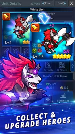 Thu thập và nâng cấp anh hùng