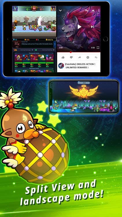 Catch Idle hỗ trợ chế độ chia đôi màn hình và màn hình ngang