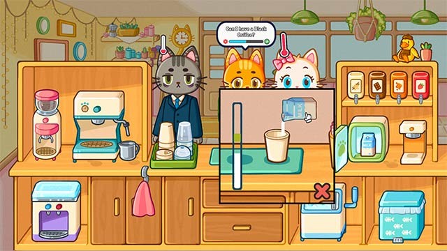 Pha chế cà phê và nhiều đồ uống khác để thỏa mãn cơn khát của boss mèo