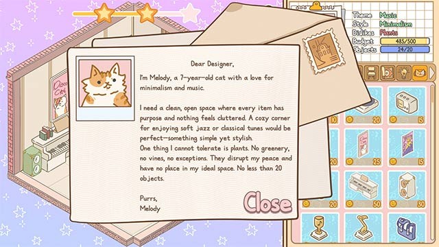 Mỗi chú mèo trong Cats in Cozy Rooms có cá tính và ngân sách khác nhau