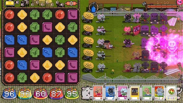 Cats on Duty lấy cảm hứng từ Plants vs. Zombies và kết hợp thêm cơ chế match-3