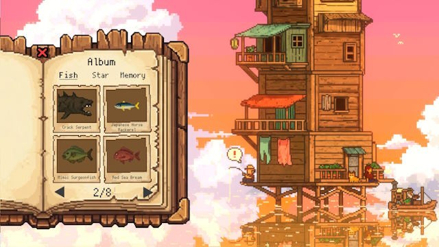 Sử dụng cá và gỗ thu thập được từ việc câu cá để mở rộng nhà