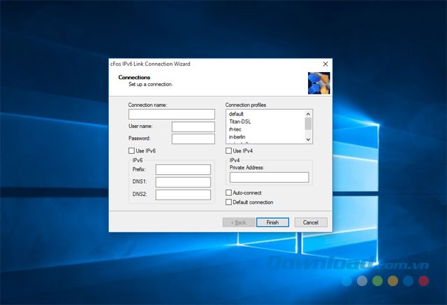 Thiết lập kết nối mạng bằng ứng dụng cFos IPv6 Link cho máy tính