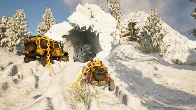 Chained Wheel là game đua xe địa hình với hai chiếc xe và một sợi xích