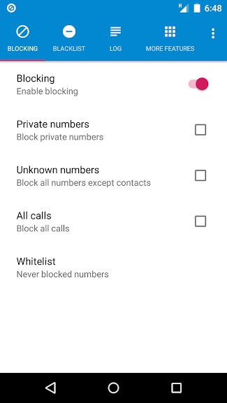 Giao diện Call Blocker cho Android