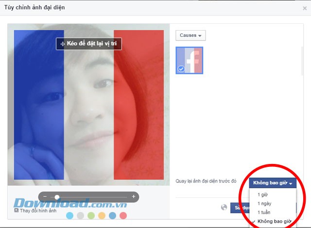 Sử dụng tính năng thay đổi ảnh đại diện tạm thời của Facebook