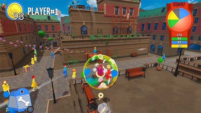 Nảy lên cao, bay lên không trung và đáp xuống đầu mọi người để ghi điểm