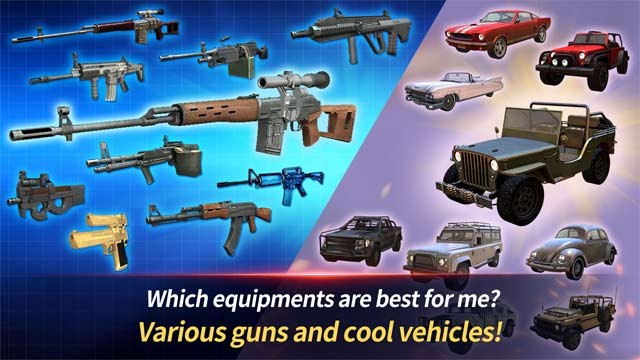 Lựa chọn đa dạng vũ khí và phương tiện chiến đấu