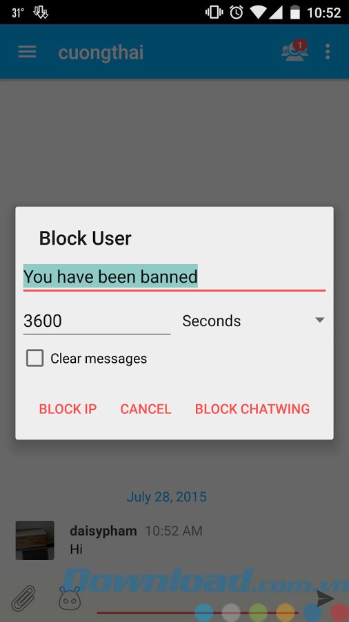 Chặn người dùng khác