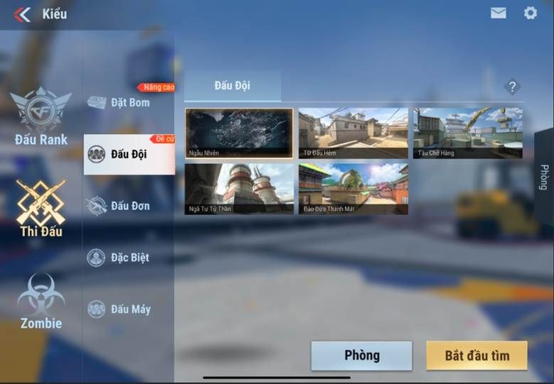 Vị trí tính năng đấu đội của CSL