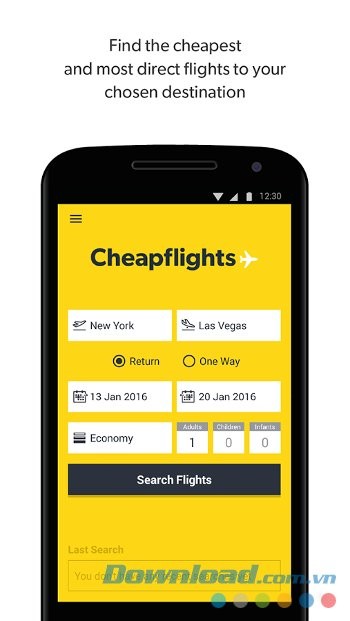 Cheapflights với giao tìm kiếm chuyến bay rẻ nhất